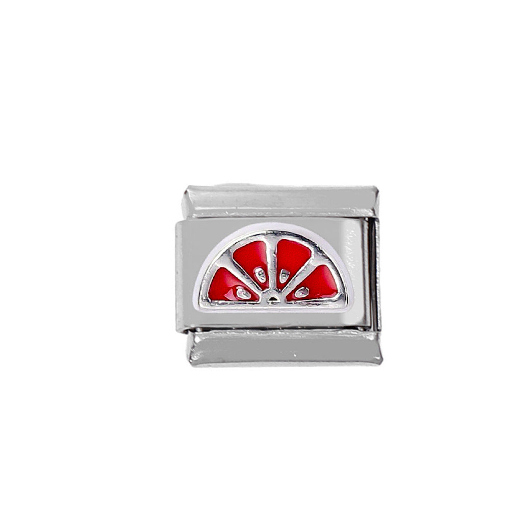 Wholesale 5pcs Italian Charm Bracelet Charm Module Stainless Steel Vegetable and Fruit Bracelet 9mm DIY Pattern Free Stitching Detachable Composable Bracelet ACC-BT-DaLiang004