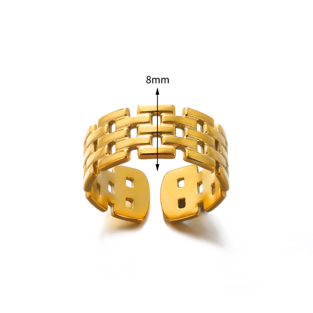 Wholesale  Light Luxury Stainless Steel 18k Gold Plated Ring