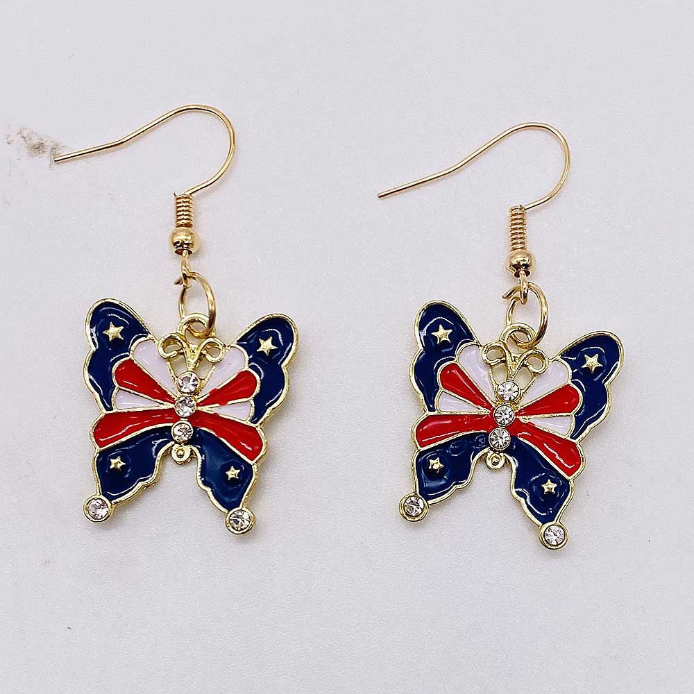 Wholesale American Independence Day Heart Pentagram Cross Earrings ACC-ES-CY011