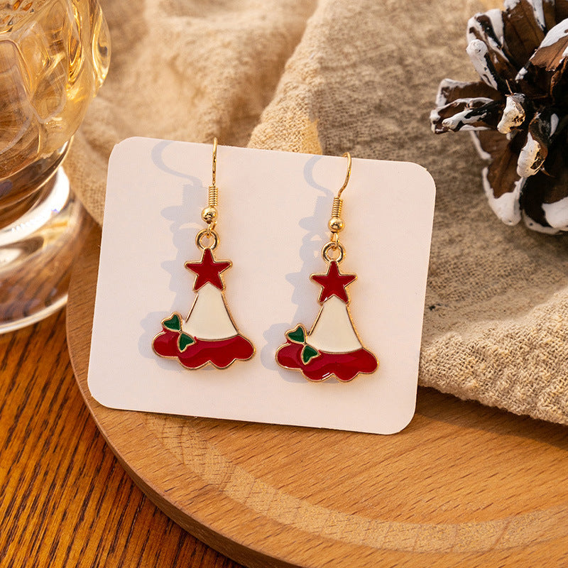 Wholesale Christmas Santa Claus Snowflake Earrings ACC-ES-MDD047