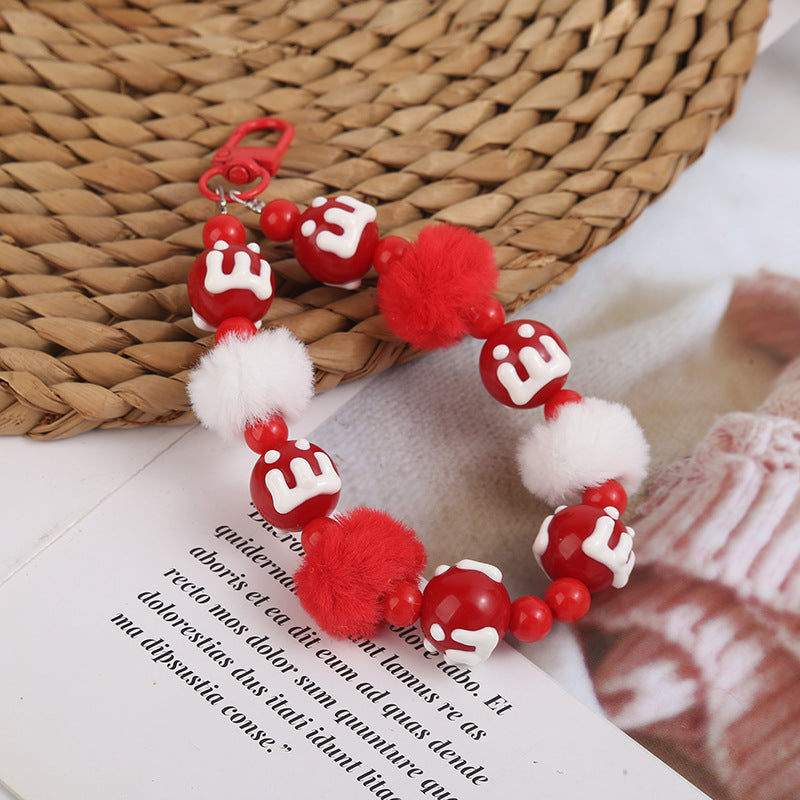 Wholesale creative letter beaded keychain