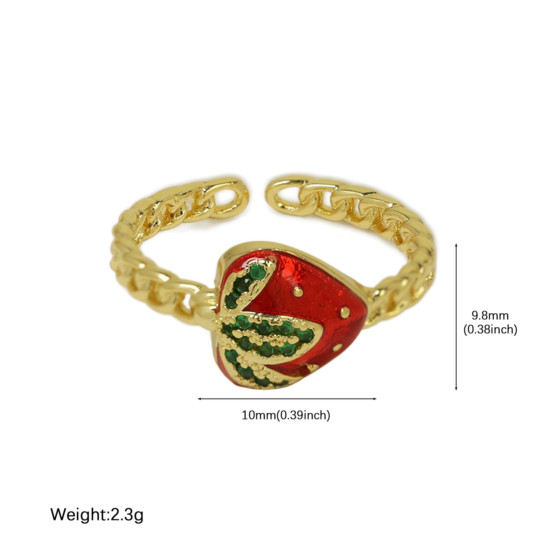 Wholesale  color drop strawberry cherry ring