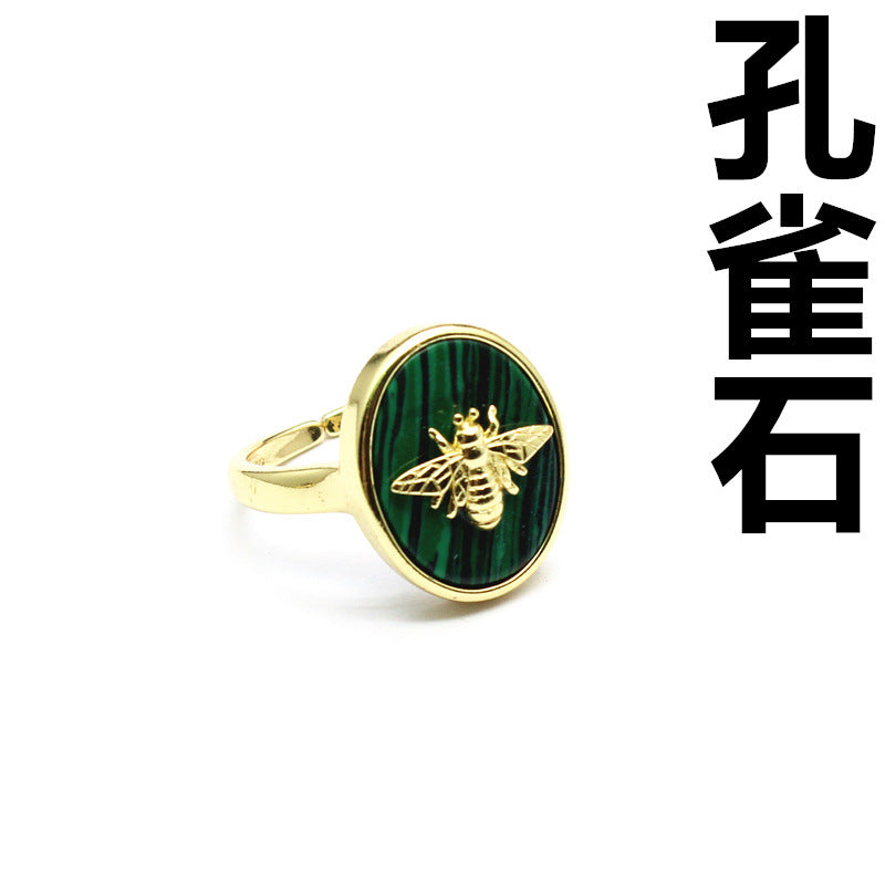 Wholesale gold-plated small bee glitter ring