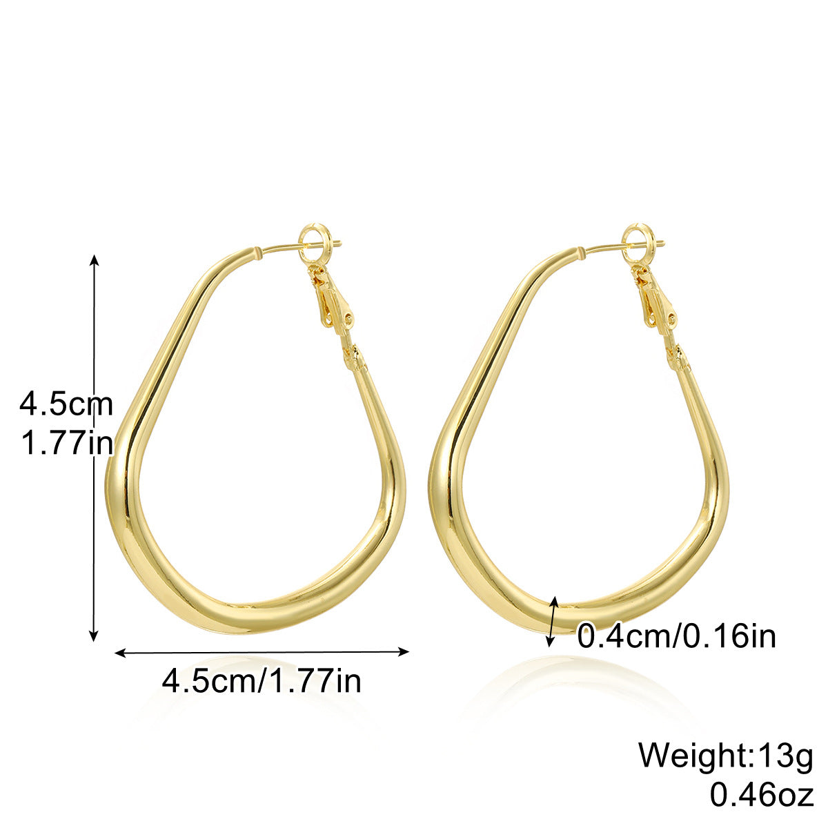 Wholesale Exaggerated Advanced Sense Metal Earrings Golden Retro Circle Water Drop Earrings