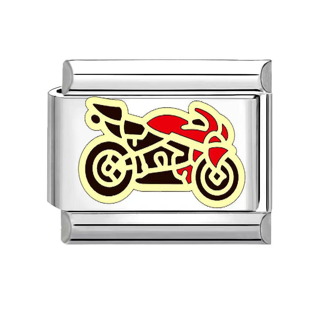 Wholesale Italian Charm Bracelet 9mm DIY Football Sports Series  Creative Stainless Steel Composable Bracelet