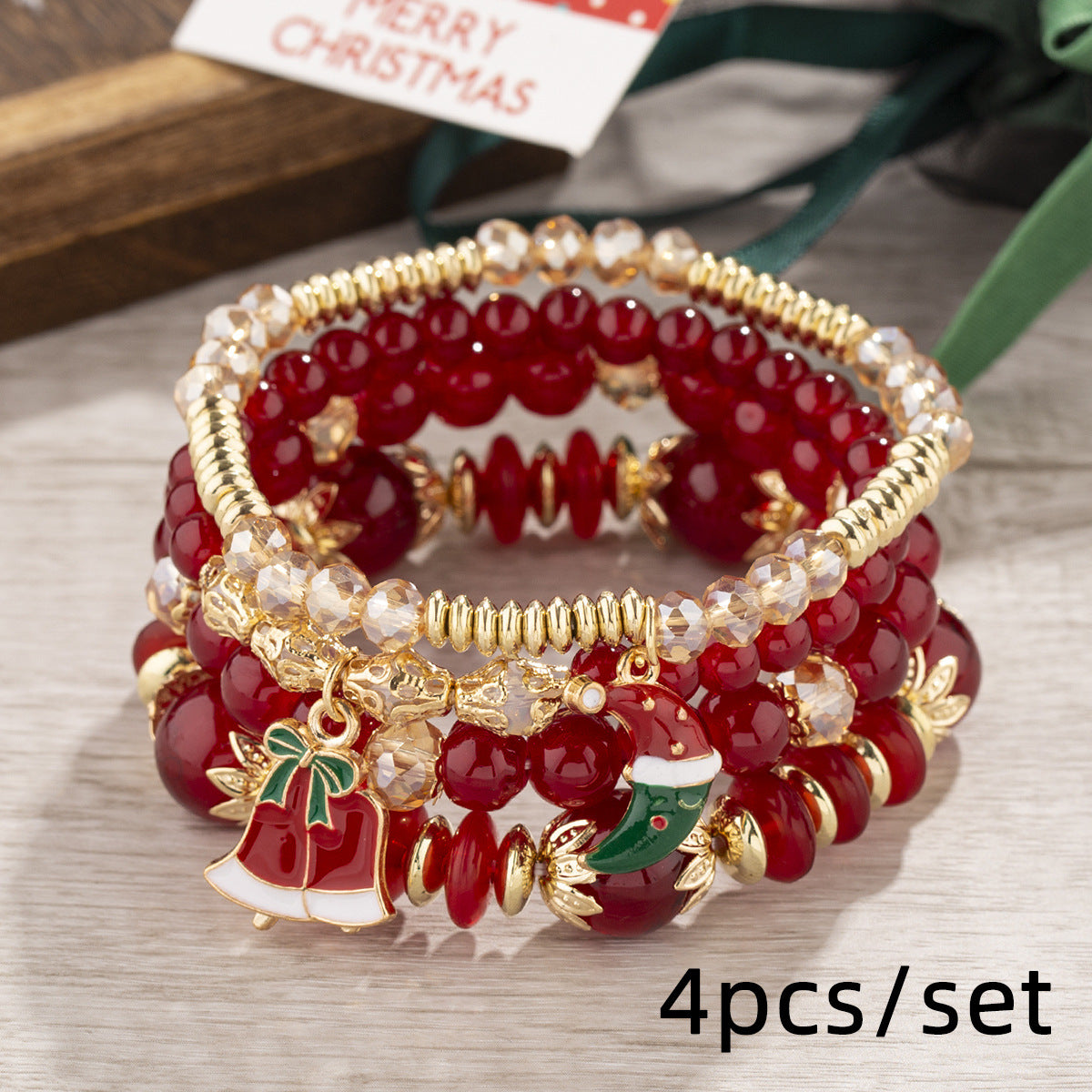 Wholesale Christmas Bohemian Multi-layer Crystal Beaded Bracelet ACC-BT-Lijie001