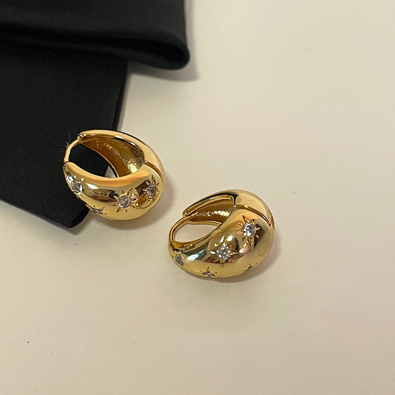 Wholesale Geometric Zircon Earrings for Women - Fashionable Metal Studs,  Boutique Resale