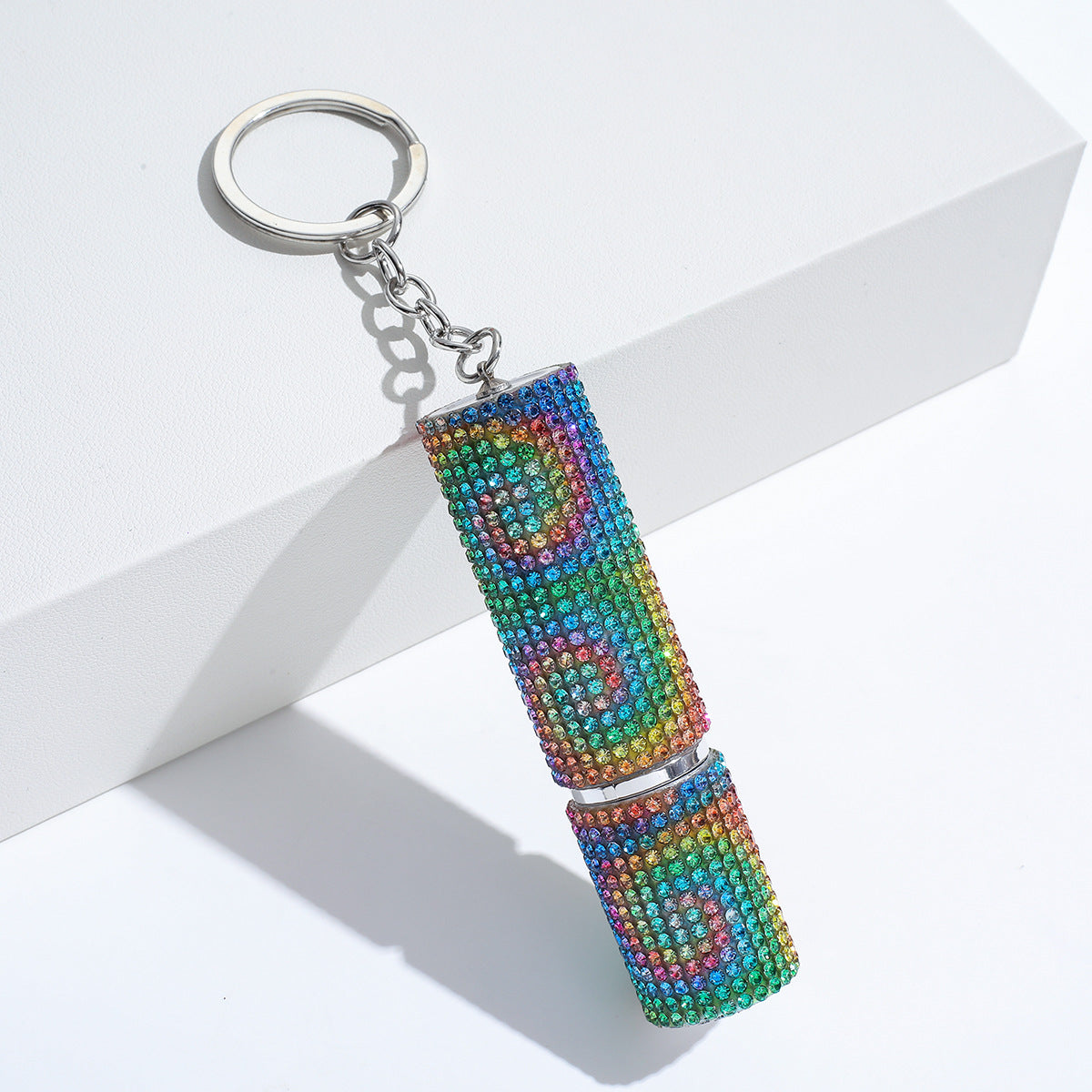Wholesale colorful leopard print rhinestone perfume bottle portable multifunctional alloy keychain ACC-KC-ZhiYa003