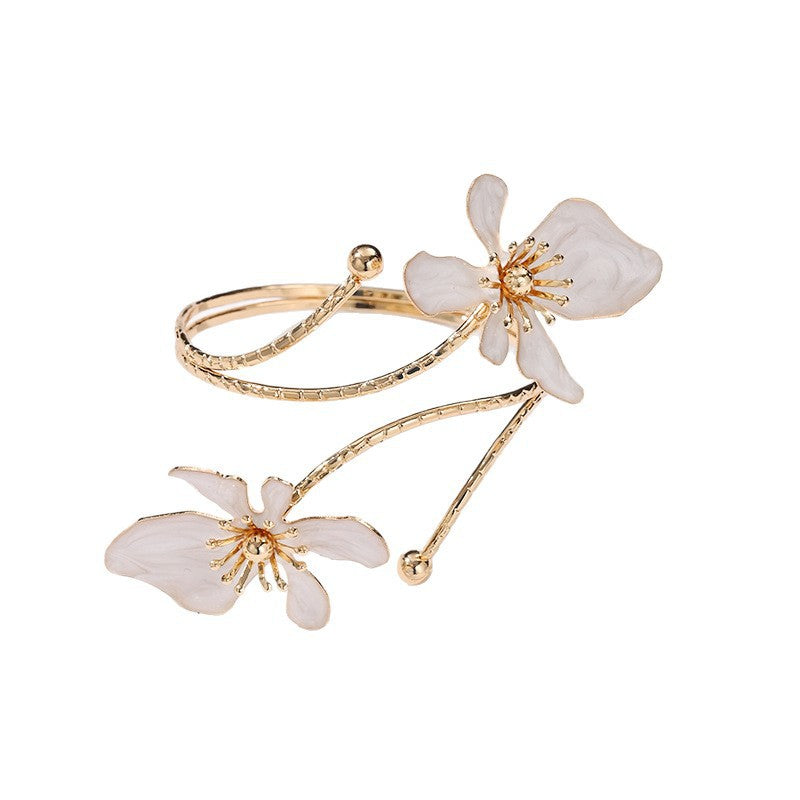 Wholesale Ins Style Flower Open Bracelet Armband Alloy Electroplated Fashion Accessory for Women