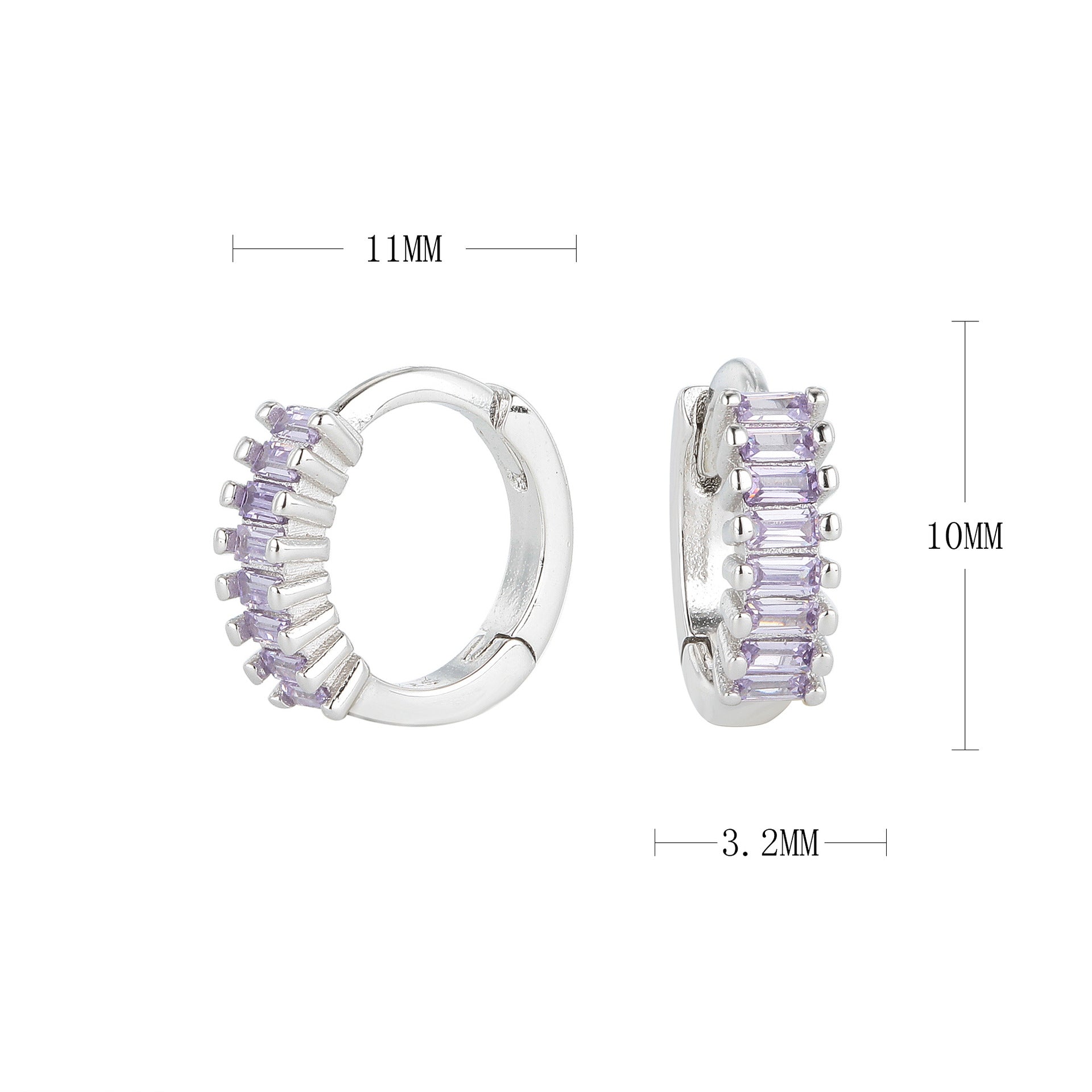 Wholesale S925 Sterling Silver Earrings Round Zircon Earrings Ear Clips ACC-ES-HRB001