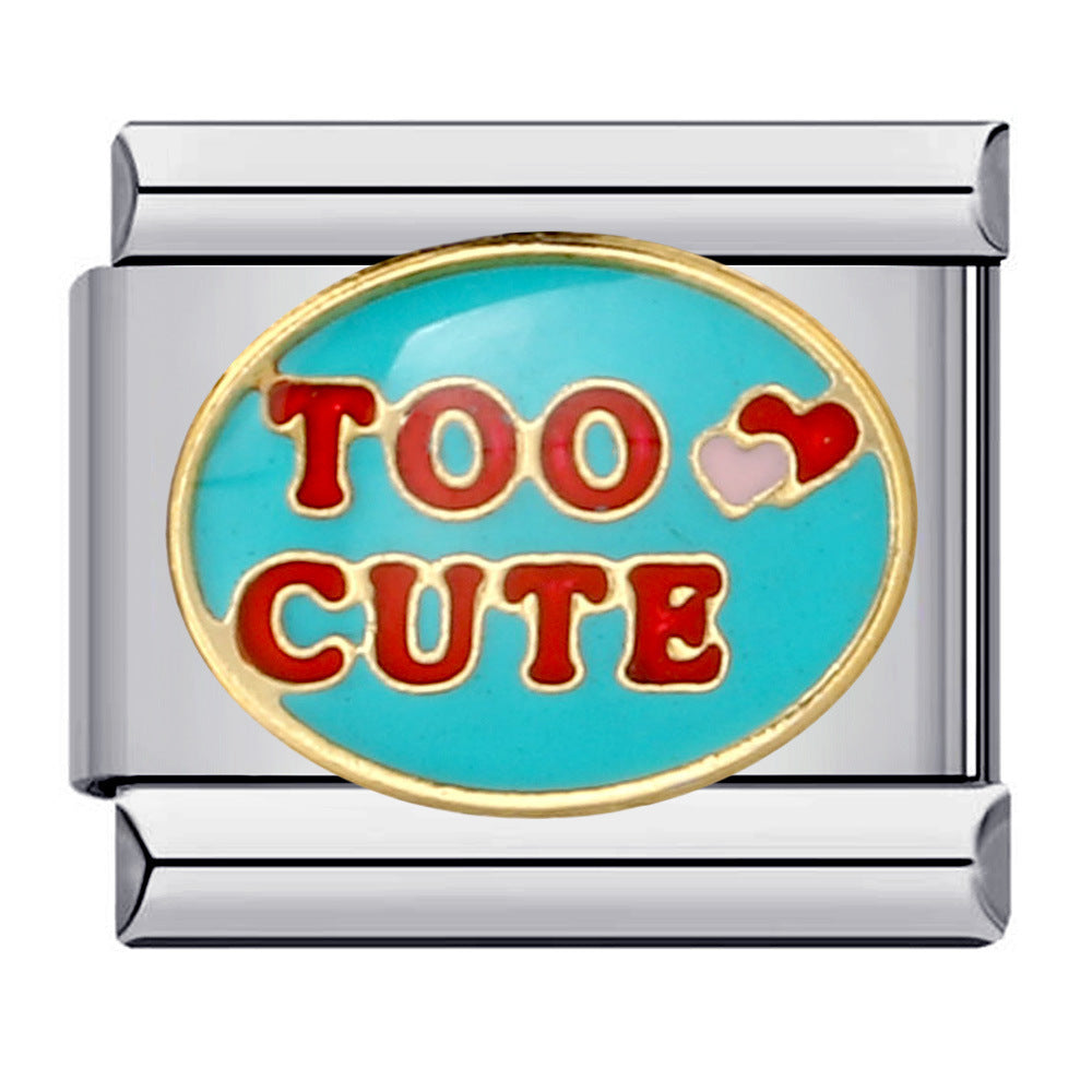 Wholesale Italian Module Bracelet Titanium Steel Welding Oil Dropping DIY Charms