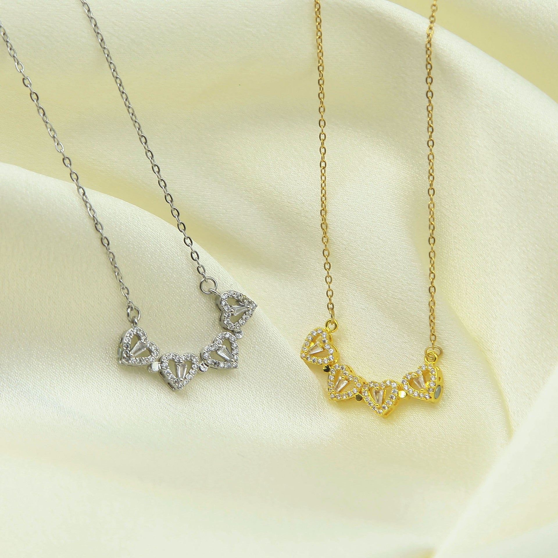 Wholesale Titanium Steel heart-shaped clover necklace multi-wear necklace