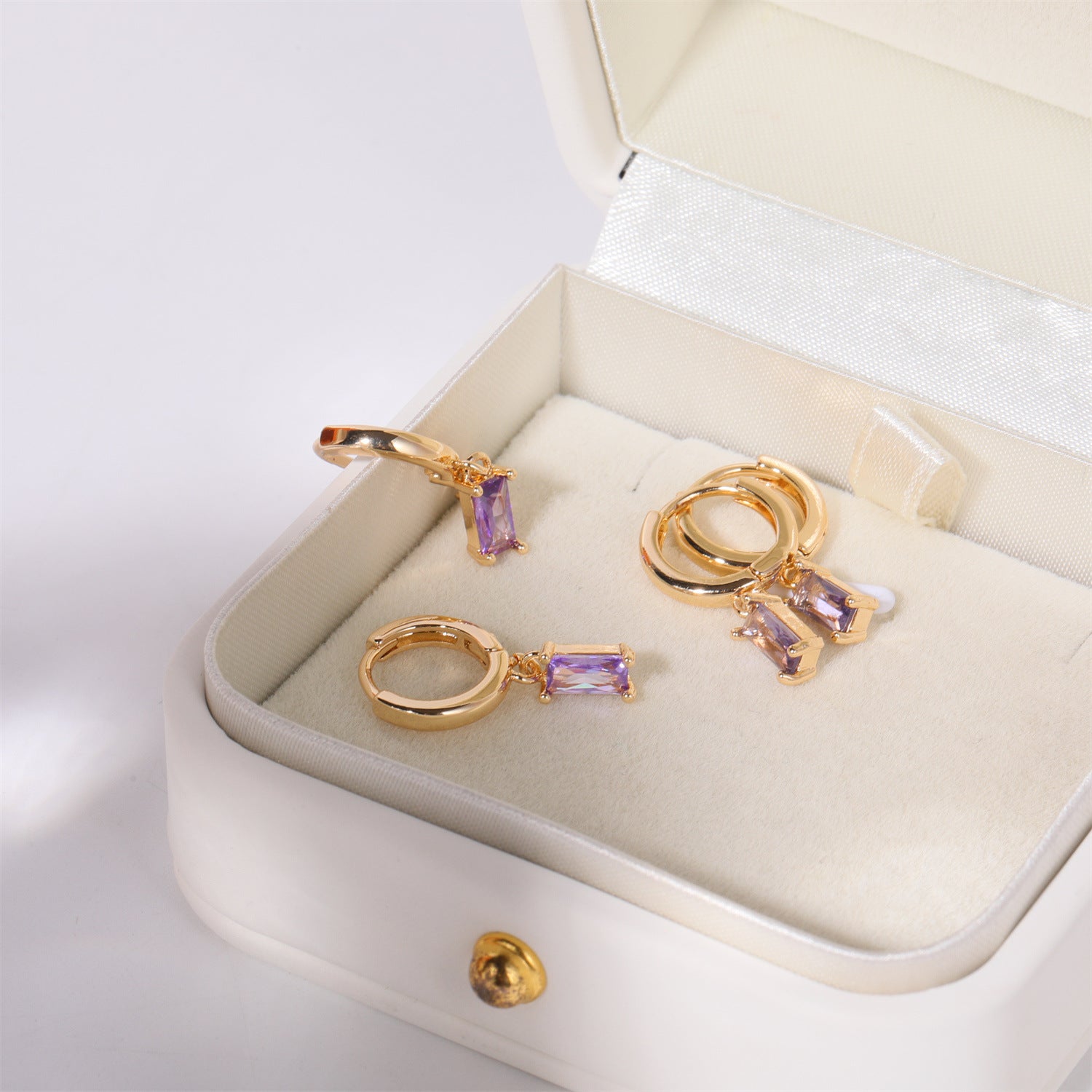 Wholesale Copper Gold Tone Birthstone Earrings for Women - Trendy Everyday Jewelry Accessory