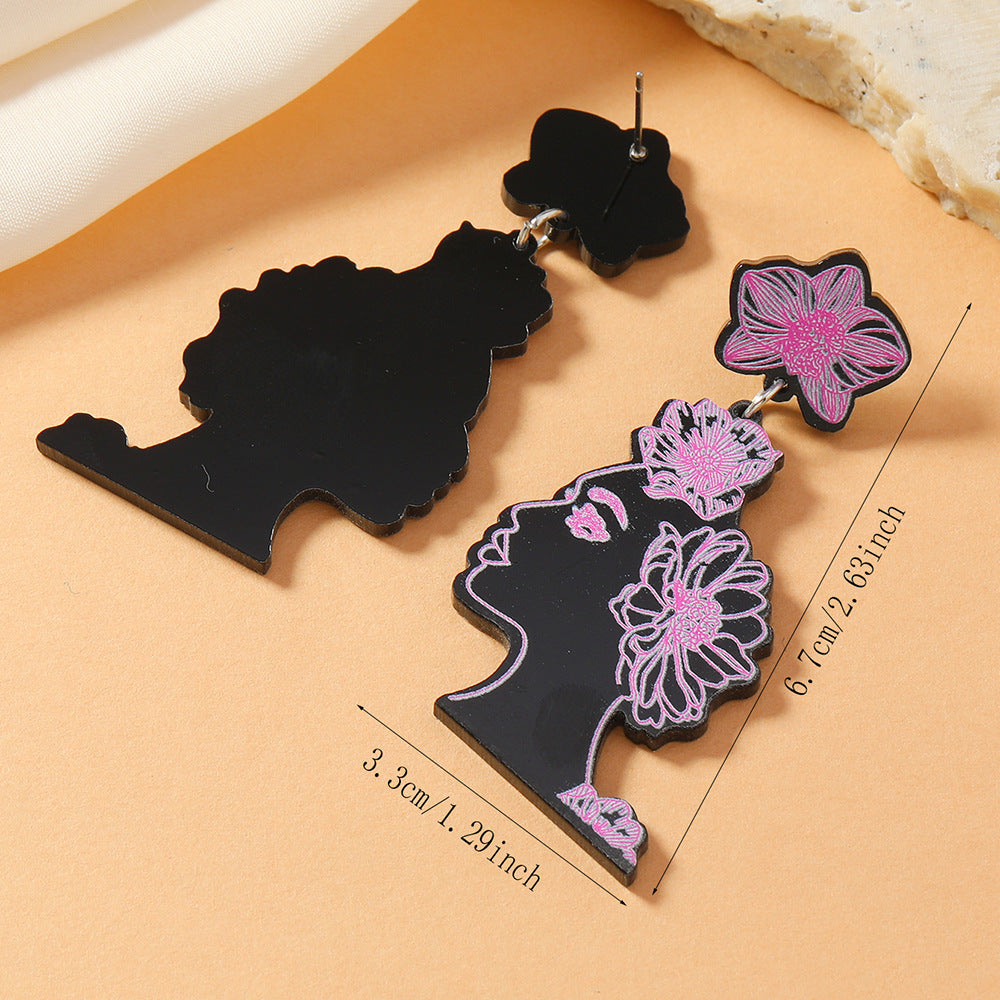 Wholesale Acrylic sexy girl pendant earrings cartoon cute  earrings