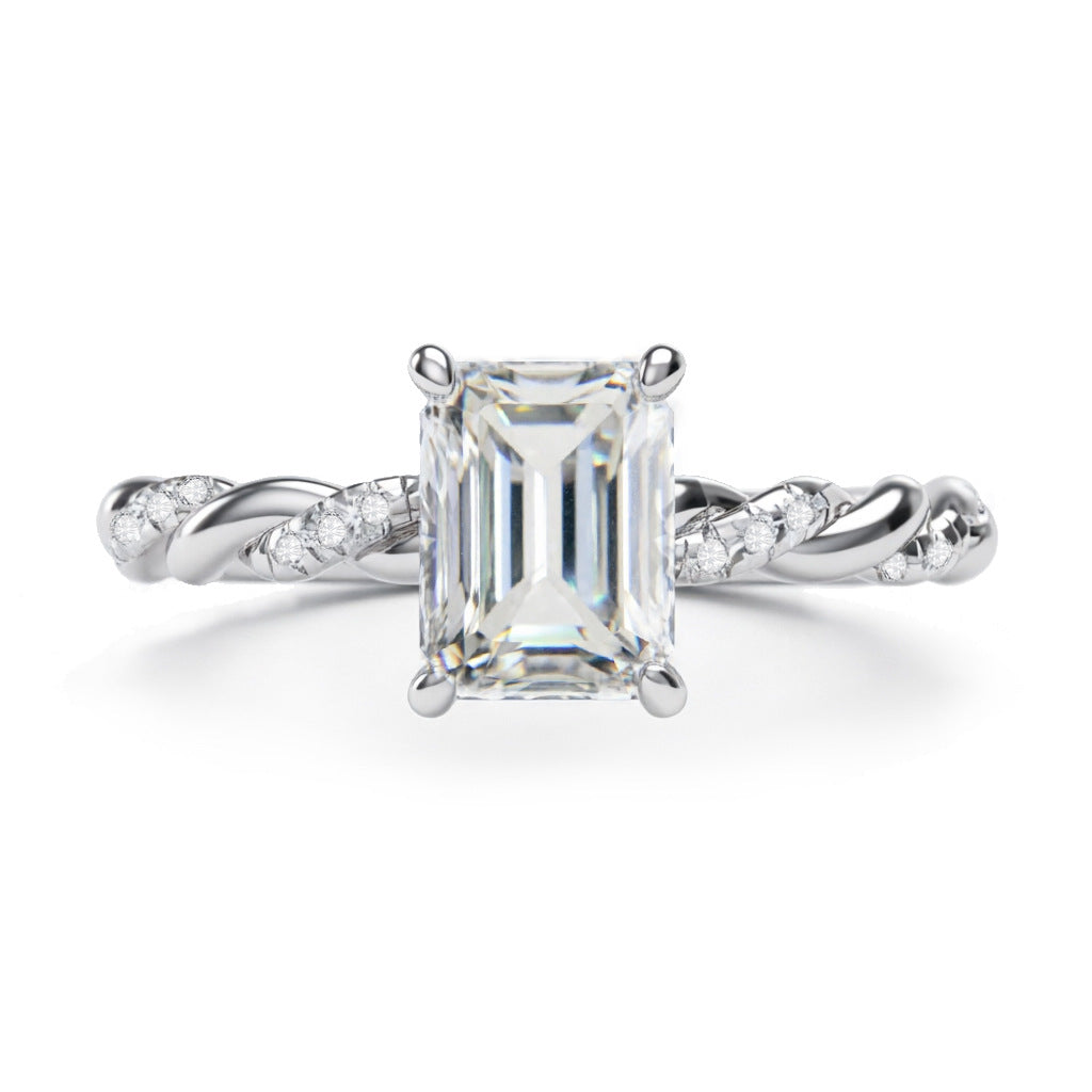 Wholesale Chic Twisted 925 Sterling Silver Ring For Women Square Zirconia Fashion Jewelry Accessory Great For Gift Everyday Wear And Boutique Resale