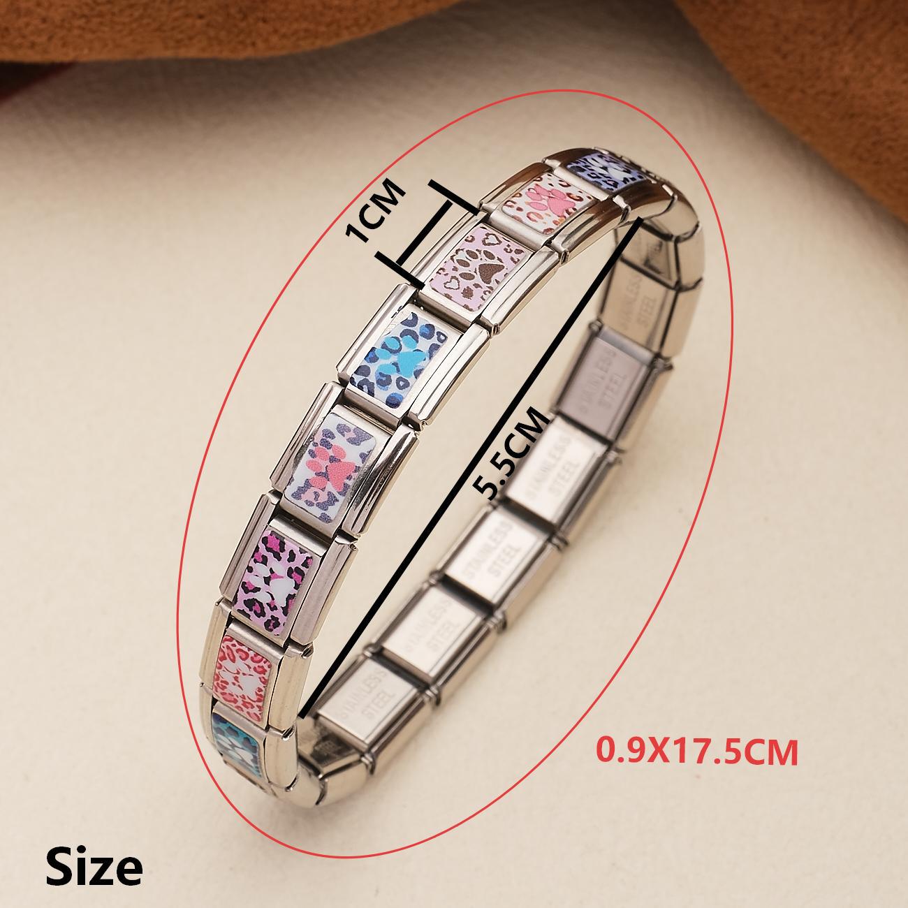 Wholesale Trendy Paw Print Leopard Pattern DIY Stainless Steel Bracelet Charms Jewelry Accessory