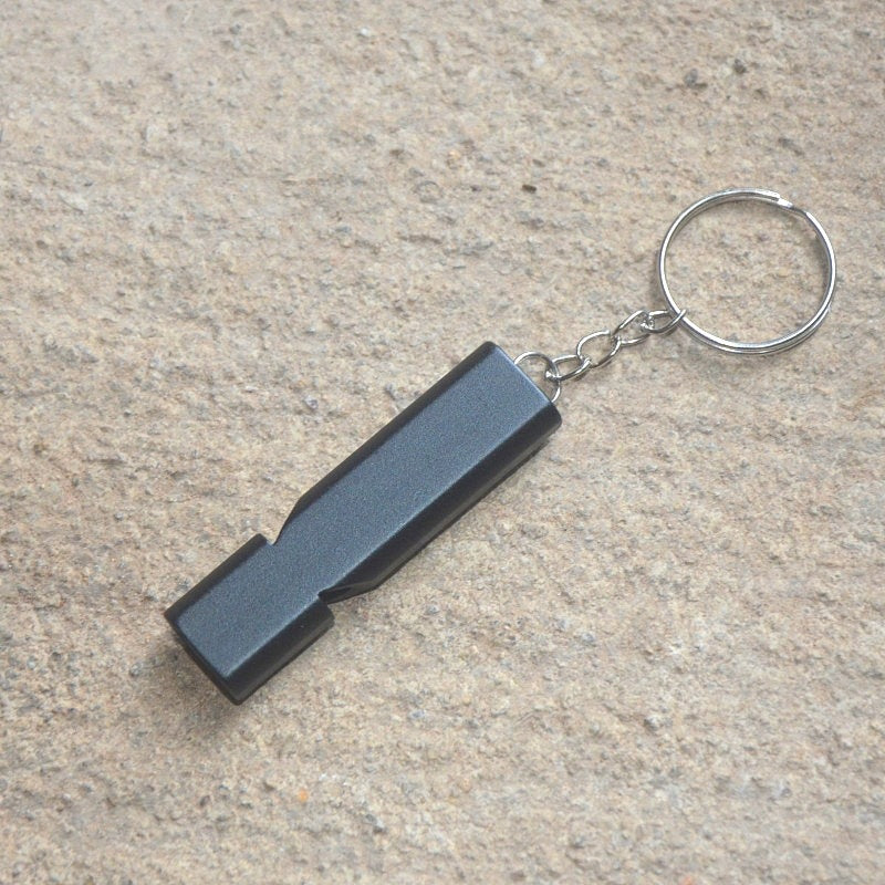 Wholesale Outdoor Double Tube Whistle Aluminum Alloy Metal Outdoor Equipment Tools Keychain ACC-KC-KaBiao004