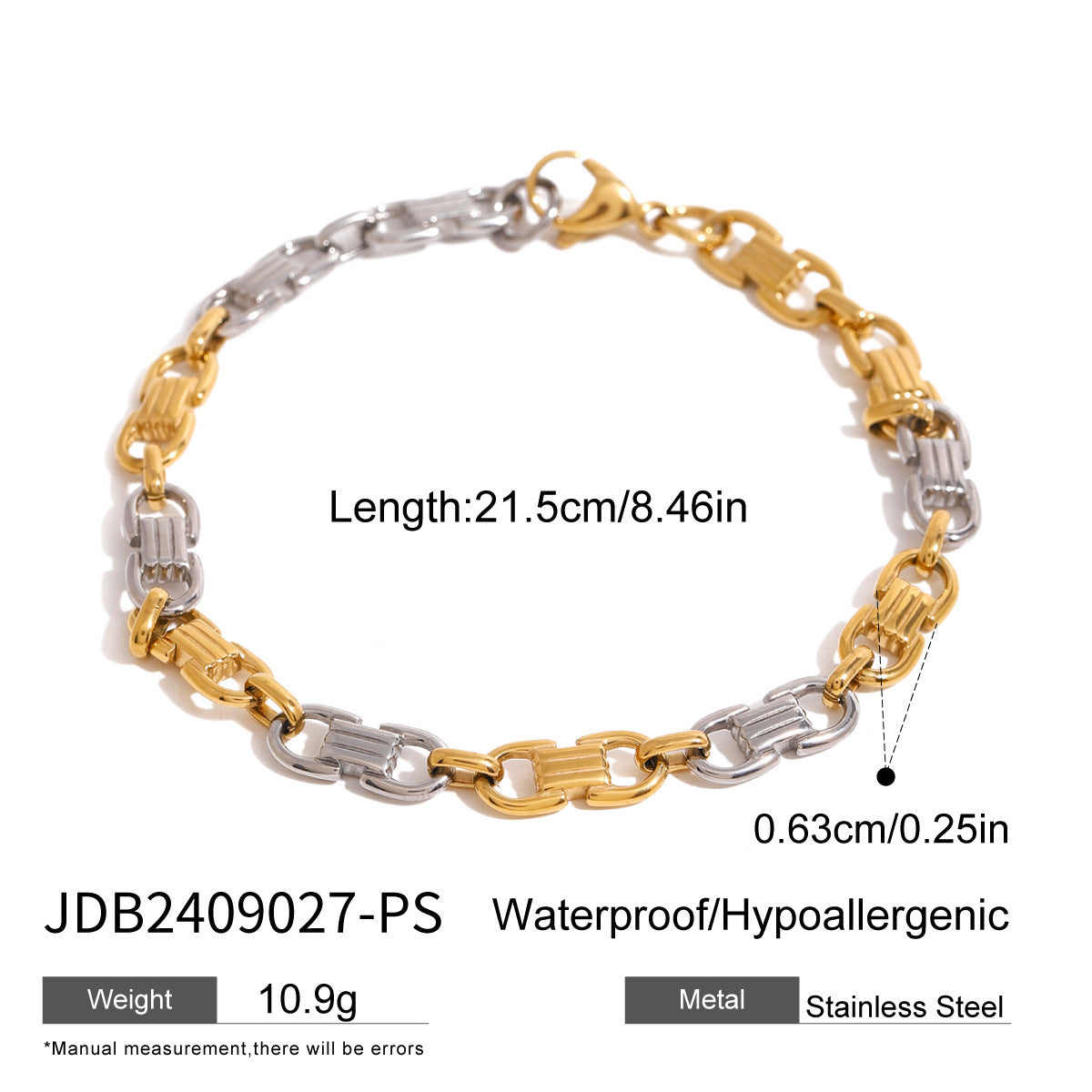 Wholesale  Stainless Steel Color-matching Cuban Bracelet