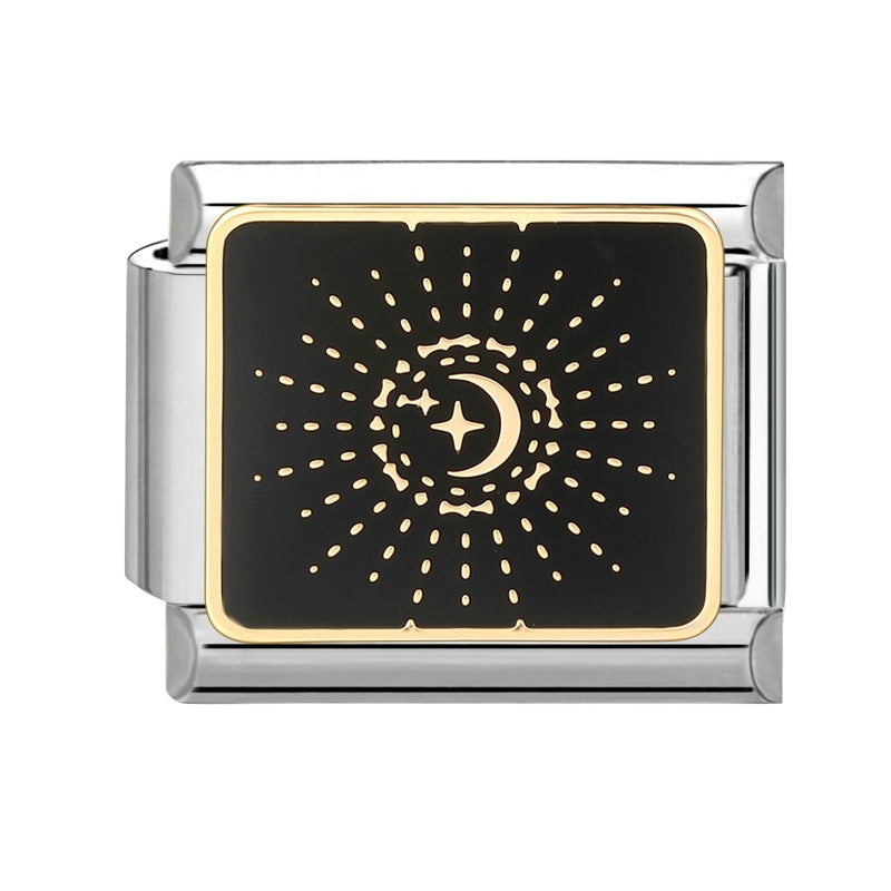 Wholesale  9mm Italian Charm Starter Bracelets DIY square Single Section Creative Stainless Steel Composable Bracelet