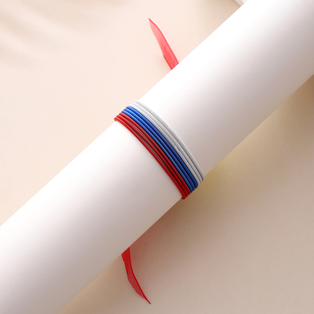 Wholesale American Independence Day Carnival Christmas Ribbon Elastic Wire Rope Bracelet ACC-BT-YTian010