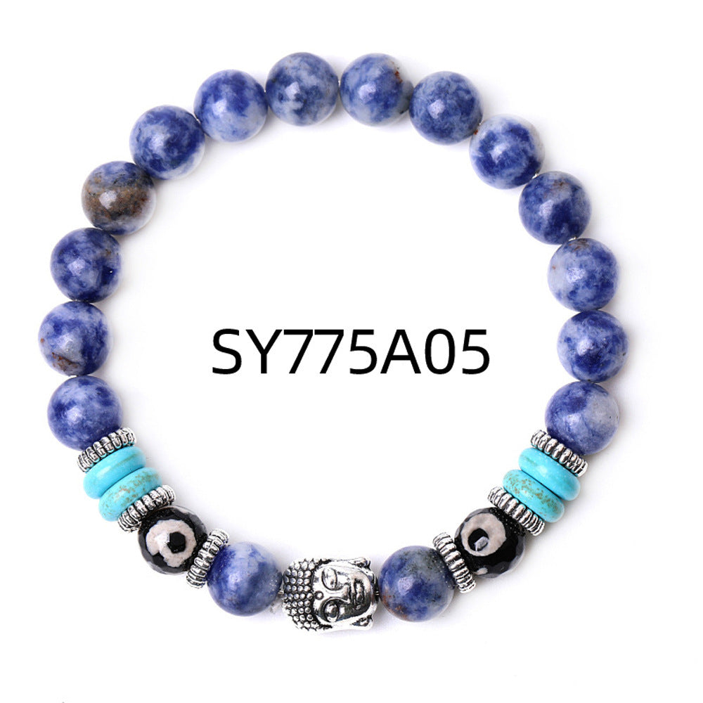 Wholesale Buddha Head Volcanic Stone Tiger Eye Stone Handmade Beaded Bracelet Miyuki Hand Made ACC-BT-ZhongH021