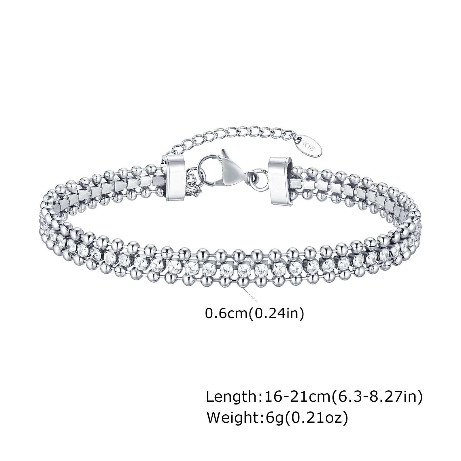 Wholesale Trendy Women S 3 Layer Stacking Bracelet Stainless Steel With White Zircon 18K Gold Tone Jewelry Accessory For Gift And Daily Wear