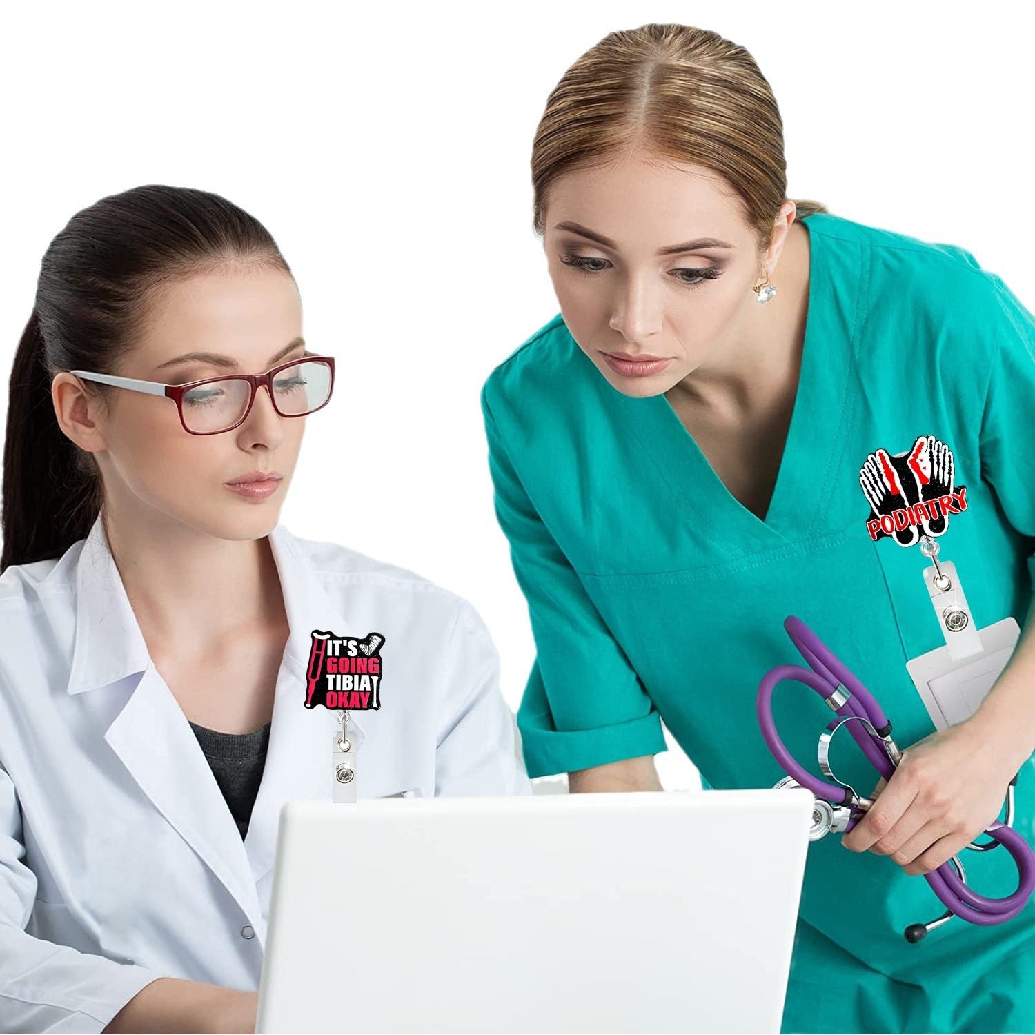 Wholesale Glitter Skeleton Finger Acrylic Badge Scroll Retractable Keychain Badge Reels ACC-KC-ChiHai013