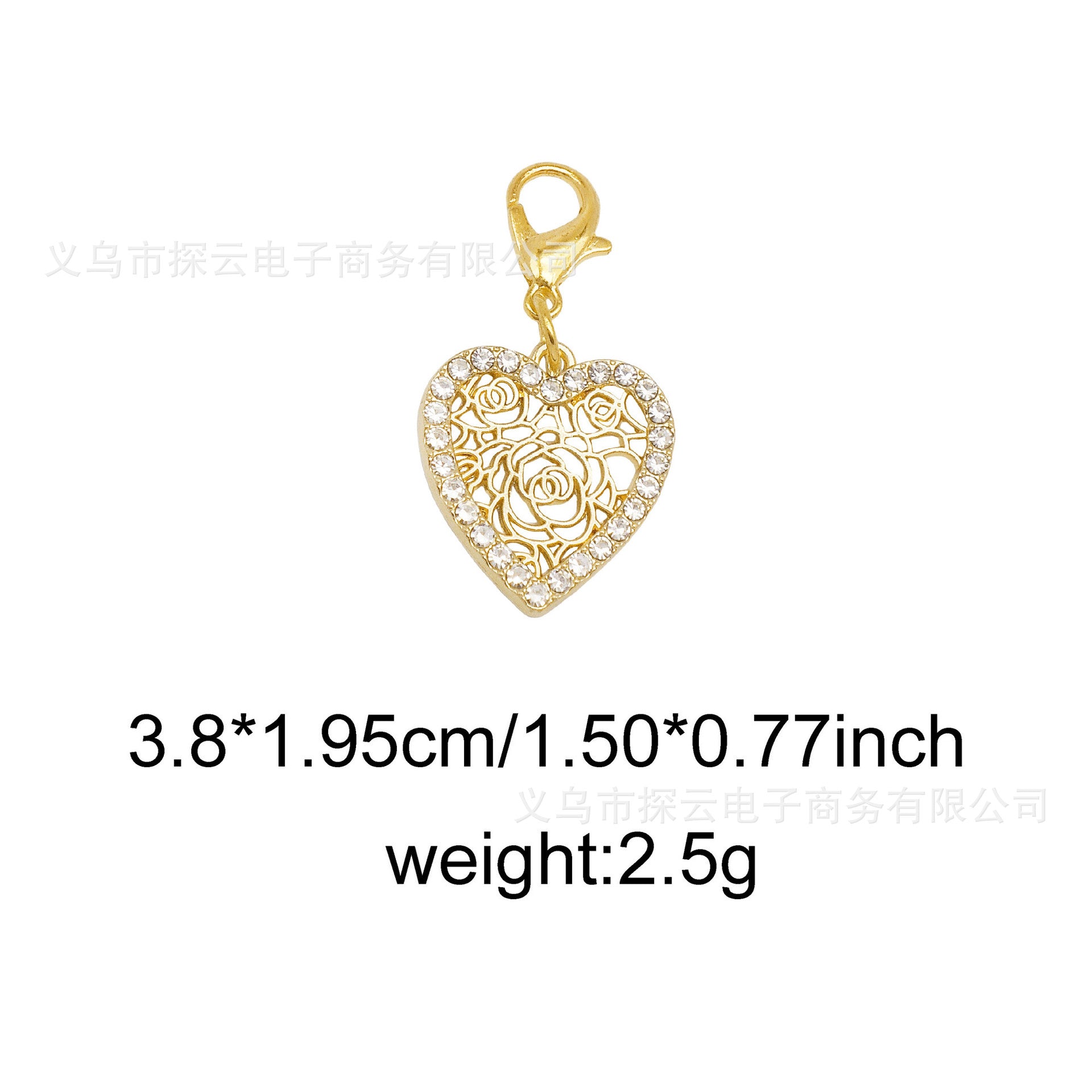 Wholesale Bowknot Heart-Shaped Zircon Diamond   Charms