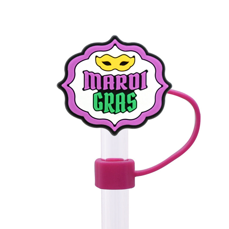 Wholesale Random 100pcs Carnival Series Straw Cover 10MM Straw Tube Cap