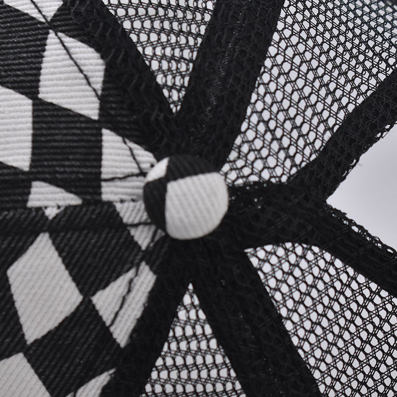 Wholesale Chic Checkerboard Ponytail Baseball Cap For Women Adjustable Summer Sun Hat