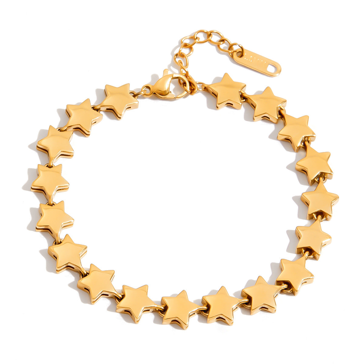 Wholesale 18K Gold Stainless Steel Glossy Five-Pointed Star Bracelet