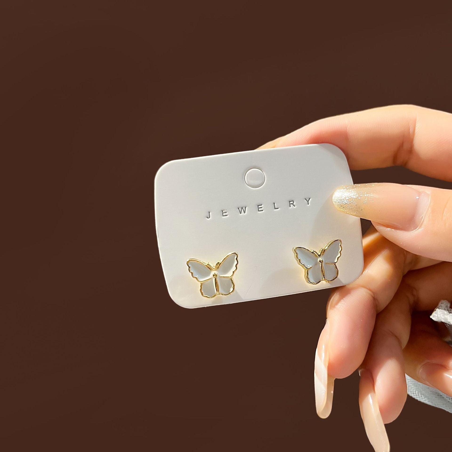 Wholesale Vintage Butterfly Hollow Blue Five-pointed Star Earrings