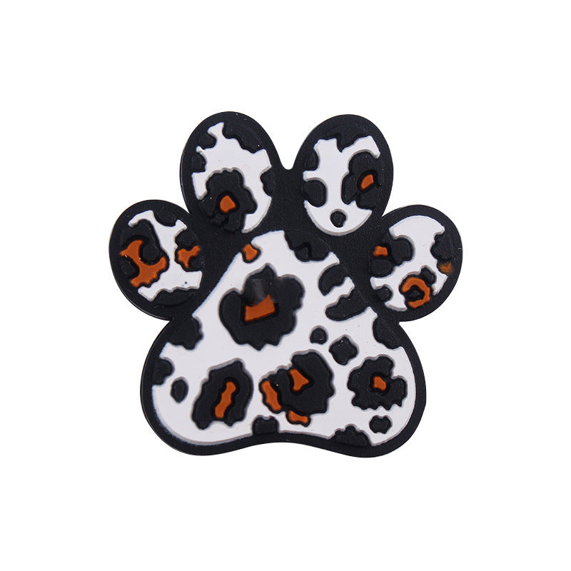 Wholesale 10pcs Cartoon Leopard Print Rainbow Dog Paw Silicone Beads Focal Beads DIY Beadable Pen Accessories ACC-BDS-GuangTian023