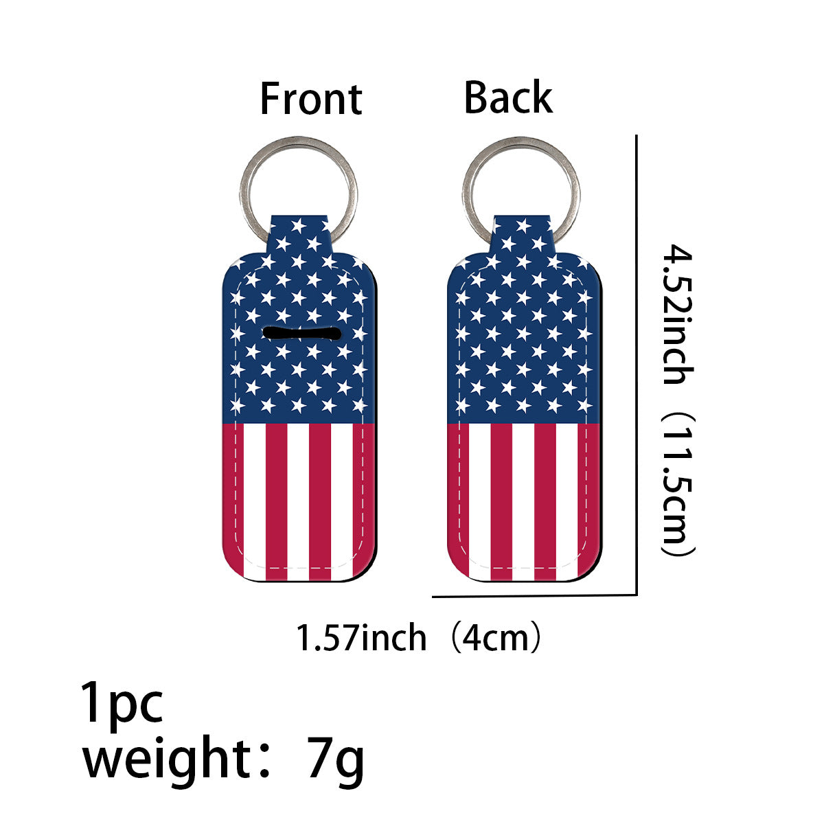 Wholesale 6pcs Flag Pattern Neoprene Lipstick  Keychains
