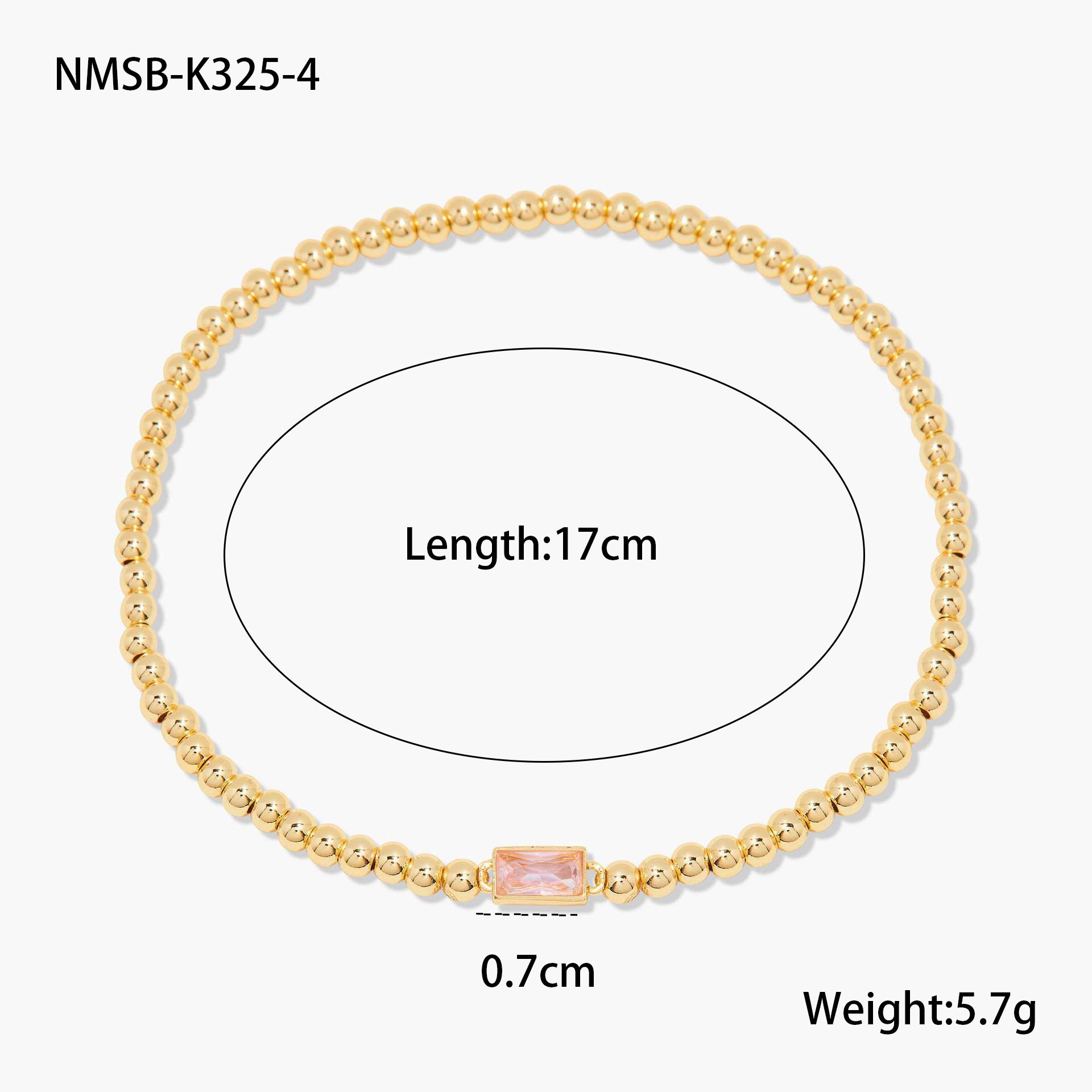 Wholesale Stainless steel gold-plated colored zircon bracelet