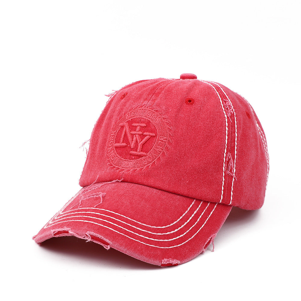 Wholesale Baseball cap with ripped embroidery