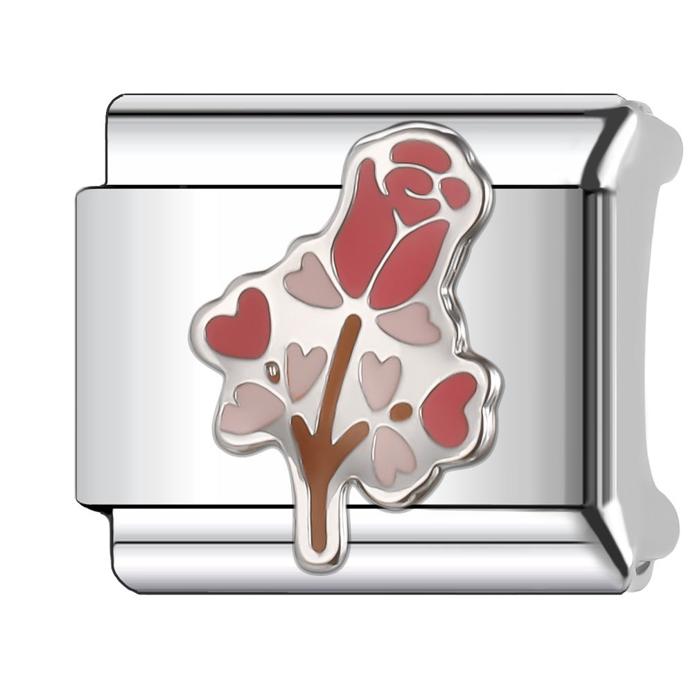 Wholesale Italian Charm Bracelet 9mm DIY Splicing Fruit and Vegetable Series Stainless Steel Composable Bracelet