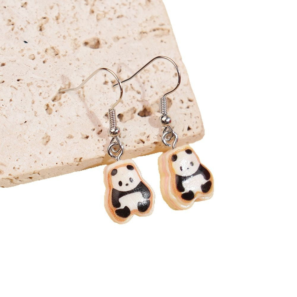 Wholesale Mini Sandwich Panda Food Play Cookie Earrings
