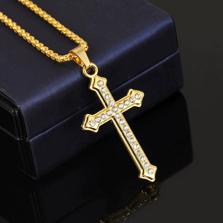 Wholesale Titanium Steel  Cross Necklace  Hip-Hop All-Match Pendant Necklaces