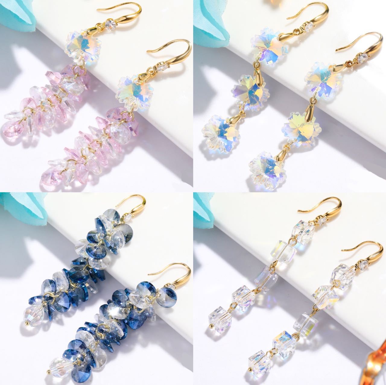 Wholesale  Mother's Day Long Crystal Earrings