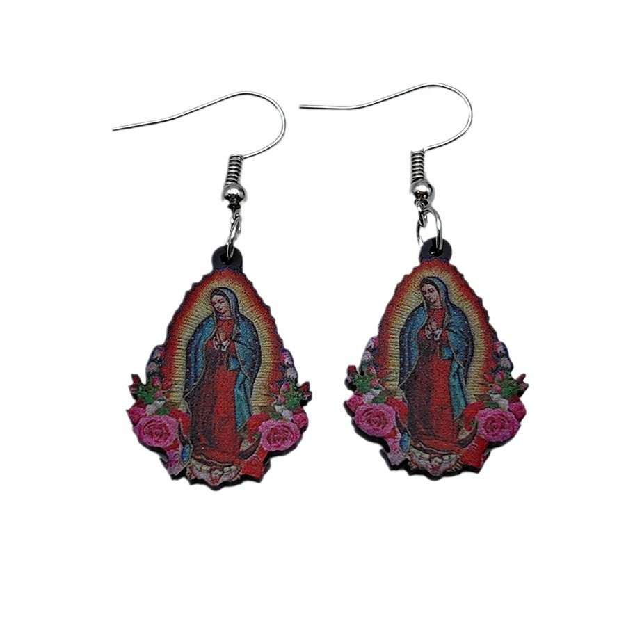 Wholesale Virgin Mary Acrylic Earrings ACC-ES-Xizhao013
