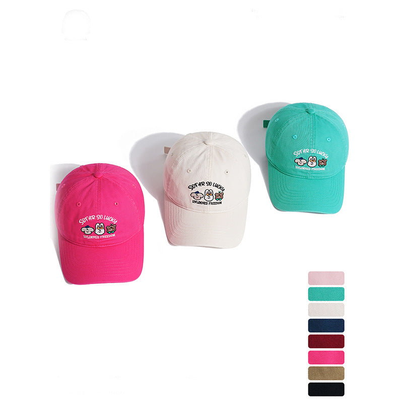Wholesale Cartoon Hat Embroidered Baseball Cap Retro Workwear Cute Cap ACC-HT-JiangSheng002