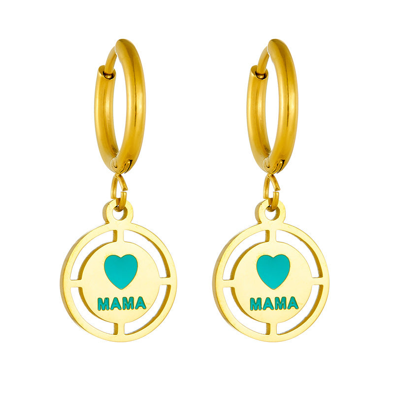 Wholesale Heart Letter Stainless Steel Earrings