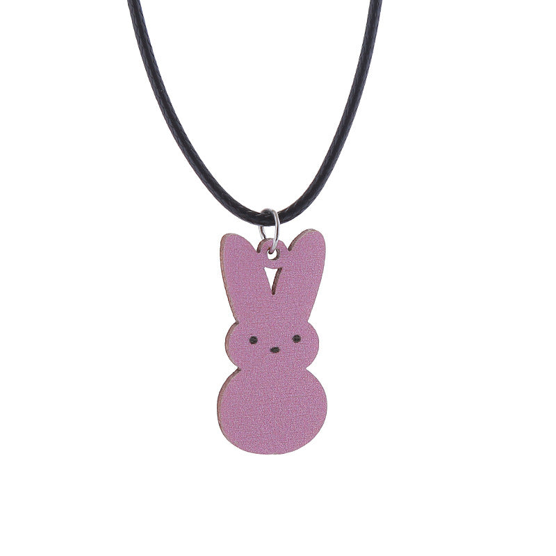 Wholesale Easter Bunny Wooden Earrings Necklaces