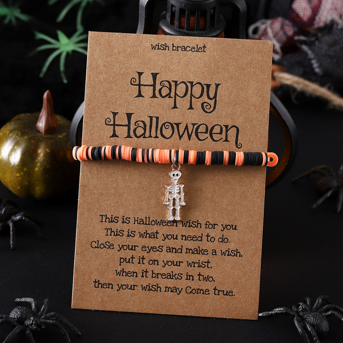 Wholesale  Ghost Pumpkin Skull Pendant Adjustable Bracelet