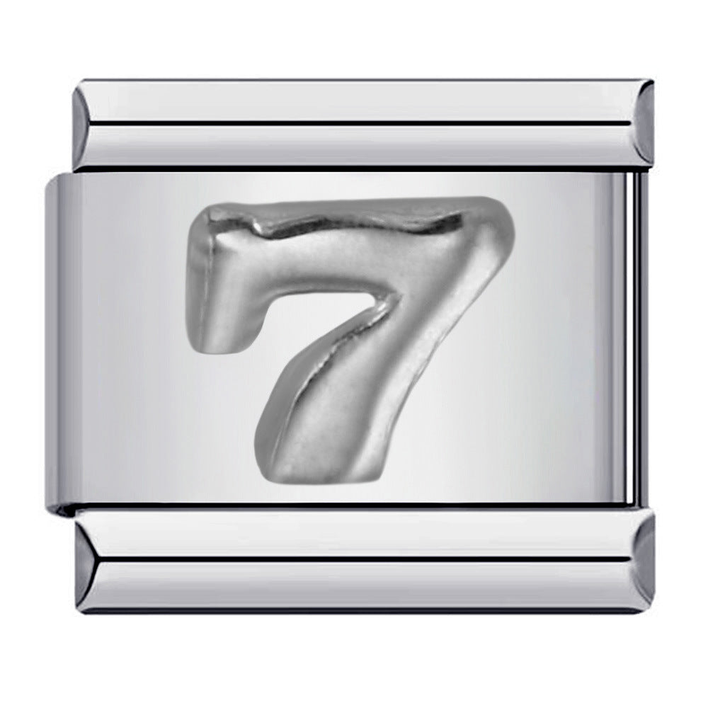 Wholesale Italian Charm Bracelet 9mm DIY Splicing Removable Arabic Numerals Stainless Steel Composable Bracelet