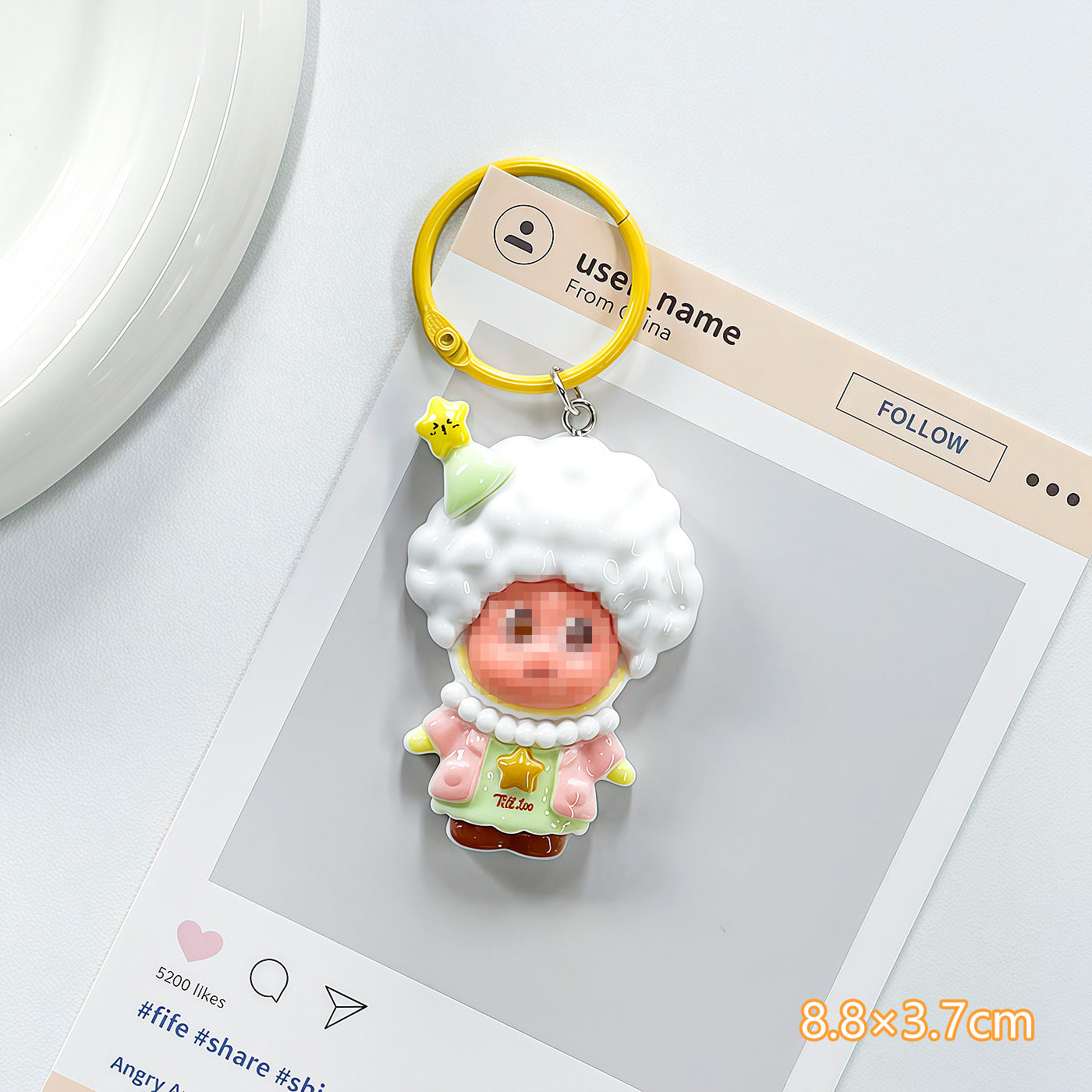 Wholesale Trendy Plastic Resin Star Keychain Bag Charm Gift for Students