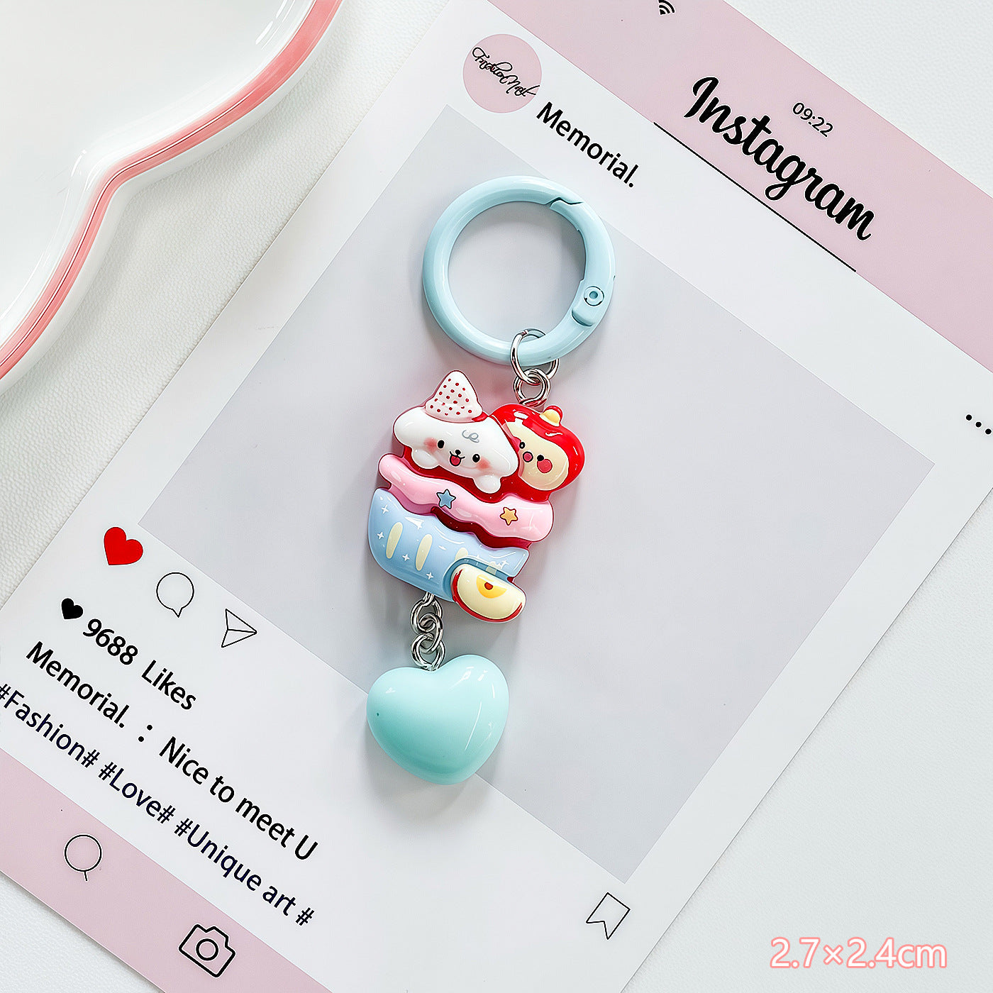 Wholesale Cartoon Apple Heart Pendant Keychain Bag Charm Fashion Accessory Gift