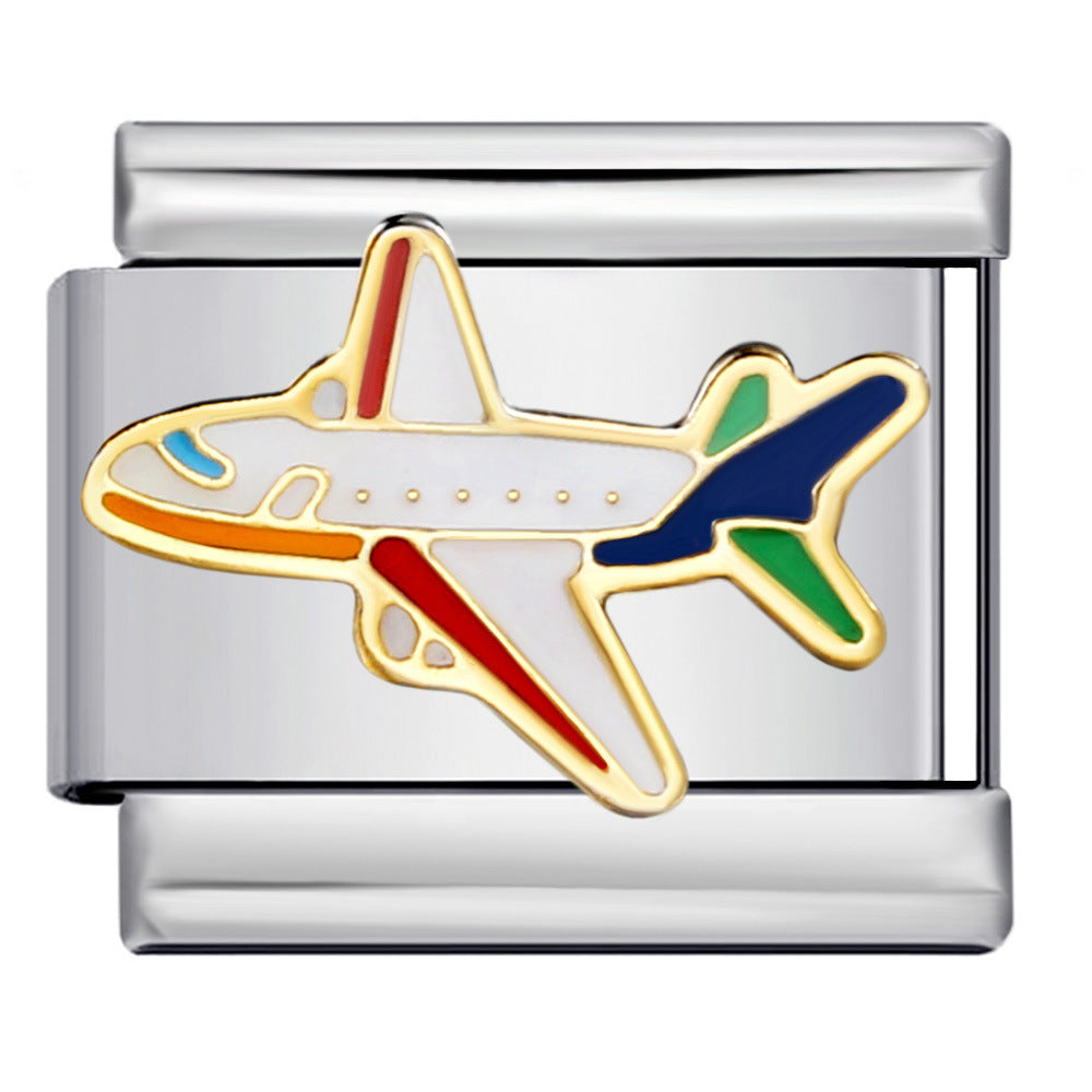 Wholesale Italian Charm Bracelet 9mm DIY Splicing Removable Transportation Series Stainless Steel Composable Bracelet