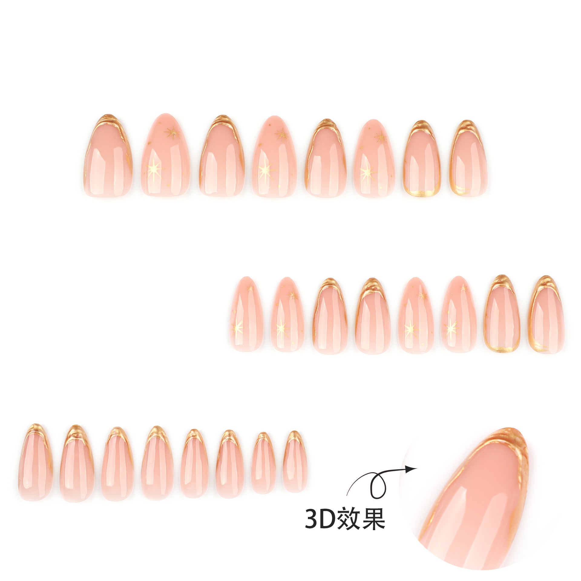 Wholesale 24 Pieces/box 3D GoldBow Nails Kits Nail Stickers